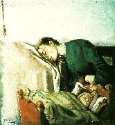 sovende mor ved sit barns vugge Christian Krohg